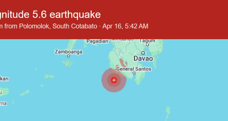Sarangani Hit by Strong Earthquake