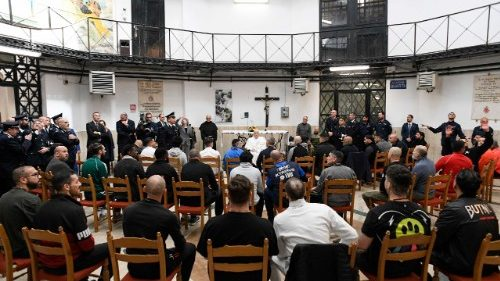 Pope Francis visit to Regina Coeli prison on Holy Thursday