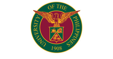 Official seal of the University of the Philippines featuring a golden eagle with outstretched wings atop a green and maroon shield, encircled by a green ring with the words "University of the Philippines" and the year "1908" in gold.