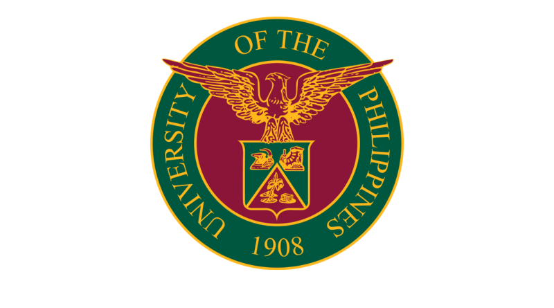Official seal of the University of the Philippines featuring a golden eagle with outstretched wings atop a green and maroon shield, encircled by a green ring with the words "University of the Philippines" and the year "1908" in gold.